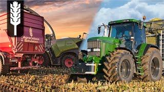 Maisernte mit John Deere 7810, Claas Jaguar 980, Deutz Fahr 7250, Krampe Bigbody 750