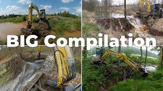 Beaver Dam Removal With Excavator - Compilation
