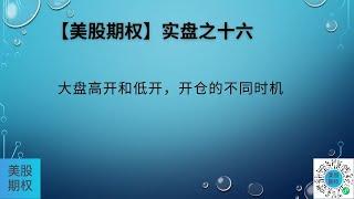 【美股期权】实盘之十六，大盘高开和低开，开仓的不同时机