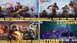 BGMI x GODZILLA PRIZE PATH LEAKS & PRICE | FREE GODZILLA GROZA TRICK | M416 SHINOBI KAMI RETURN ?