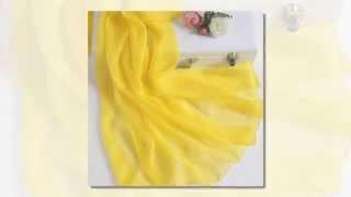 Long Yellow Women Scarves Silk Shawl