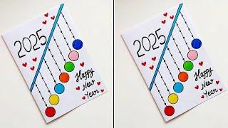 DIY Easy & Beautiful Handmade New year card • Last minute Happy New year greeting card idea 2025