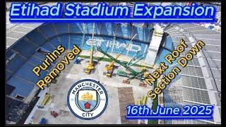 Etihad Stadium Expansion 16th June 2025 - Manchester City FC - next roof section down #djidrone