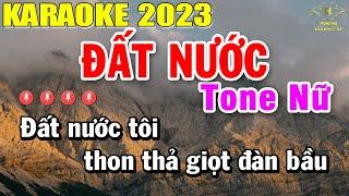 Đất Nước Karaoke Tone Nữ Nhạc Sống 2023 | Trọng Hiếu