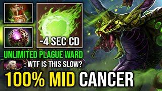 100% MID CANCER 4 Sec CD Plague Ward Octarine Core Unlimited Skill Spam Annoying Venomancer Dota 2