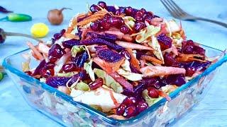 I can't stop eating this salad! Cabbage, carrot and apple! So fresh and crunchy!