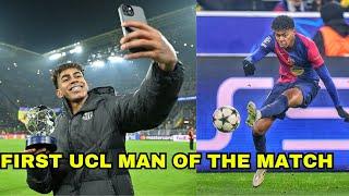 Lamine Yamal Wins 1st Champions League Man of The Match Award | 3-2 v Borrusia Dortmund