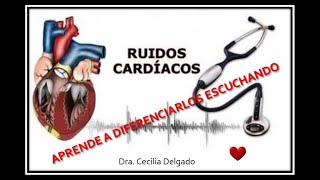 Ruidos cardiacos (R1 R2 R3 R4) - explicación fácil- escúchalos para practicar | Dra. Cecilia Delgado