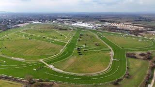 Aerial view of Cheltenham Racecourse ahead of The Festival meeting