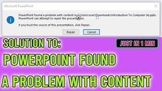 PowerPoint Found A Problem With The Content 100% Fix