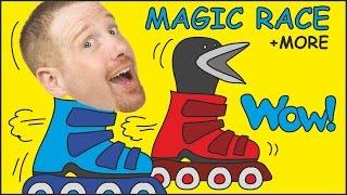 Magic Race + Wheels on the Bus + MORE Stories for Kids from Steve and Maggie | Wow English TV