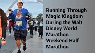 Running through Magic Kingdom during the Walt Disney World Marathon Weekend Half Marathon 2025