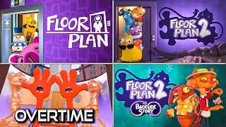 Floor Plan & Floor Plan 2 + Overtime DLC + Backside Story DLC | Full Game Walkthrough  No Commentary