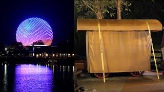 Hurricane Milton Prep at Walt Disney World EPCOT - Kiosks Strapped Down, Umbrellas Removed & More