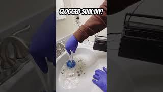 Unclog your sink the easy way! #diy #plumber #plumbing #repair #handyman #bathroom #clogged