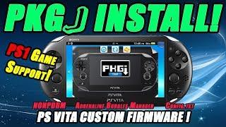 PKGj INSTALL! PS VITA CUSTOM FIRMWARE! PS1 Games Support. Enso 3.65 & 3.60!