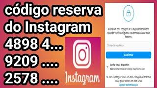 Como conseguir código reserva no #instagram