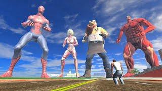 Franklin vs Titan vs Spiderman vs Mr meat in Indian Bikes Driving 3D