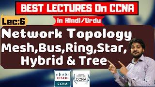 Network Topology-Mesh,Bus,Ring,Star,hybrid and Tree Topology-हिंदी/urdu | CCNA Tutorials