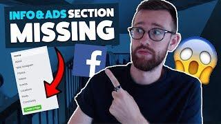 Facebook Info and Ads Tab Removed?! PROBLEM SOLVED - May 2019