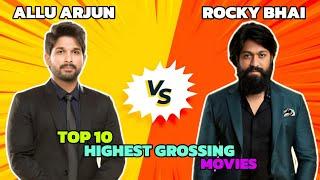 Allu Arjun vs Rocking Star Yash Top 10 Highest Grossing Movies Comparison 