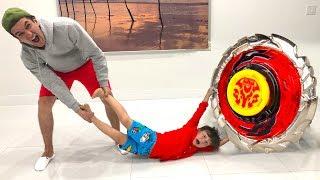 СЕНЯ Хочет ПОБЕДИТЬ! НЕ Поделили Волчки Infinity Nado vs BEYBLADE for kids