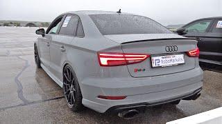 580HP Audi RS3 Sedan Stage 2 with Decat REMUS Exhaust! Engine Start up, Revs, Drag Racing!