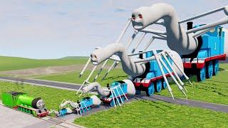 Big & Small CURSED Thomas the Tank Engine vs Henry the Green Engine Train | BeamNG.Drive