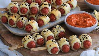 Quick New Year's Eve snack with 2 ingredients - sausage rolls skewers