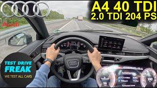 2024 Audi A4 Avant 40 TDI Quattro 204 PS | Autobahn Top Speed POV with Fuel Consumption