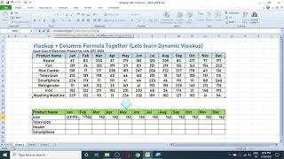 Vlookup with Columns Formula in Excel | Dynamic Vlookup | Automate Column Index Number in Vlookup