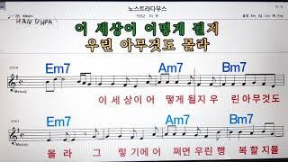 /노스트라 다무스/터보/노래방, 가라오케,코드 큰 악보, 반주, 가사, , Karaoke, Sheet Music, Chord, MR