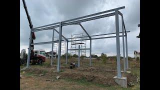 Steel house building (steel beam construction) - partea 1