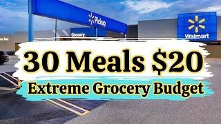$20 Extreme but REALISTIC Emergency Grocery Budget | Makes 30 Meals