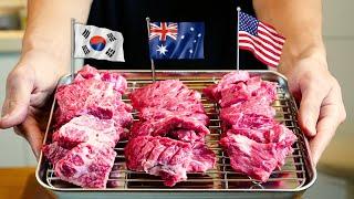 Korean Beef is actually Better than American? (Blind Taste test)