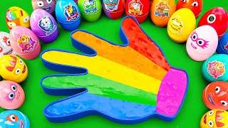 Satisfying ASMR | How to make Rainbow Hand Bathtub by Mixing SLIME in Rainbow Eggs CLAY Coloring