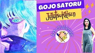 how to draw a gojo easy | drawing jujutsu kaisen anime | cómo dibujar animr #pcartchannel