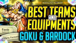 BEST TEAMS & EQUIPMENTS FOR LL GOKU & BARDOCK TAG UNIT! (Dragon Ball Legends)