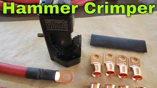 How to hammer crimping 1/0 welding cables or car amplifier wires. Temco TH0007 crimp