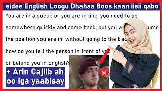 sidee English Loogu Dhahaa Boos kaan iisii qabo + Arin Cajiib ah