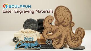 2023 The Best Cutting Materials for Laser Engraver｜Sculpfun Basswood Plywood MDF Black Acrylic