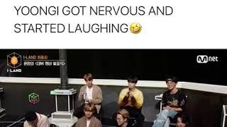 BTS funny moments - Yoongi got nervous and started laughing
