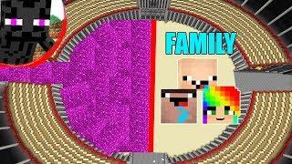 Minecraft Battle: NOOB vs PRO : FAMILY VS 100,000 CLONES ENDERMAN Challenge in Minecraft