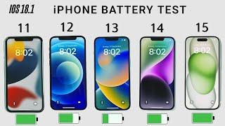 iPhone 15 vs 14 vs 13 vs 12 vs 11 Battery Test | iOS 18.1 BATTERY TEST