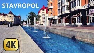 Walk, travel through downtown Stavropol Russia 4K 60fps