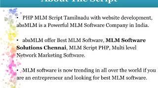 MLM Software Company Chennai, PHP MLM Script Tamilnadu