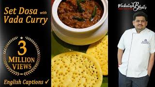 venkatesh bhat makes set dosa and vadacurry | set dosa recipe | vadacurry recipe in Tamil