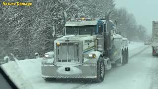 Brutal Chaos in Ontario Today! Snow Storm Causing Collision Pileup in Orillia