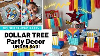 DIY Superhero Party Decorations from Dollar Tree under $40!