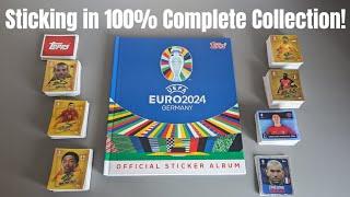 STICKING IN 100% COMPLETE COLLECTION INTO MY ALBUM! TOPPS EURO 2024 STICKER ALBUM, All 728 Stickers!
